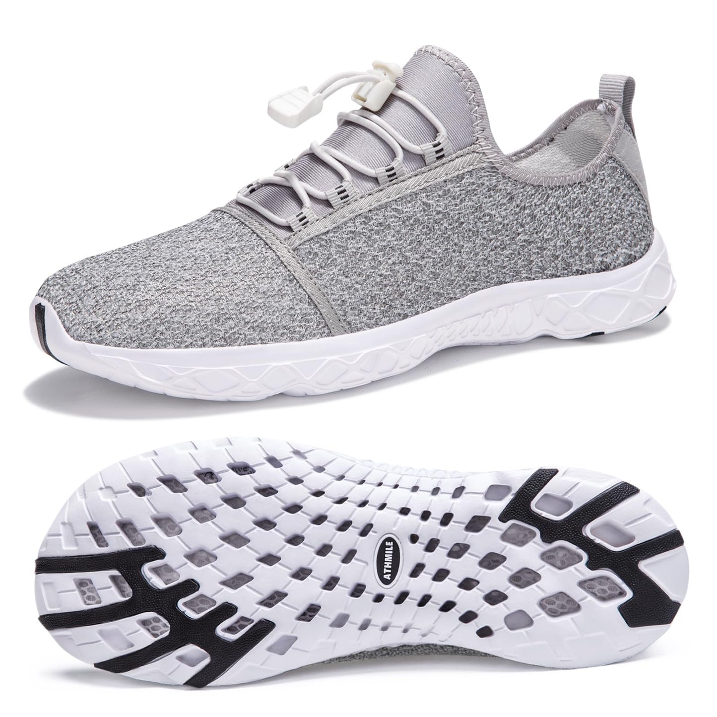 ATHMILE Water Shoes for Men Women Barefoot Hiking Swim River Beach Knit
