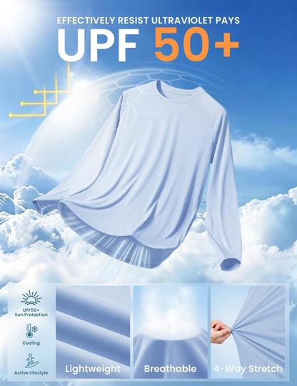Men's Sun Shirts – Quick-Dry Long Sleeve 7-Pack