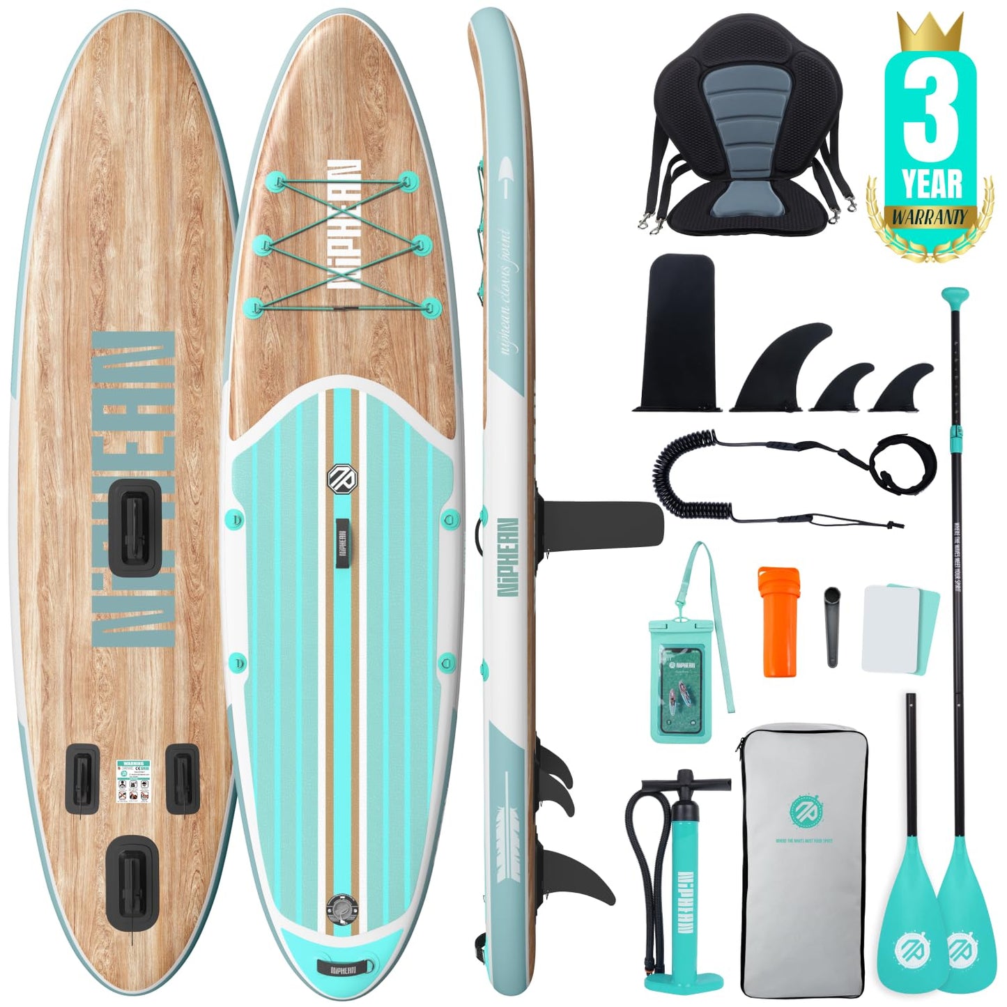 Niphean Inflatable Stand Up Paddle Board with SUP Accessories