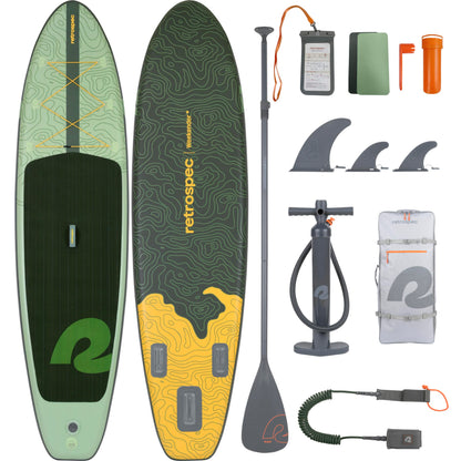 Retrospec Weekender Inflatable Paddle Board 10'6" Stand Up Paddle Board SUP