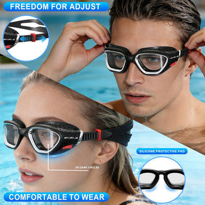 Whale Swim Goggles, HD Anti-Fog Goggles, Unisex | 100% UV Protection | Anti-Fog Design Clear Wide-Angle Underwater View