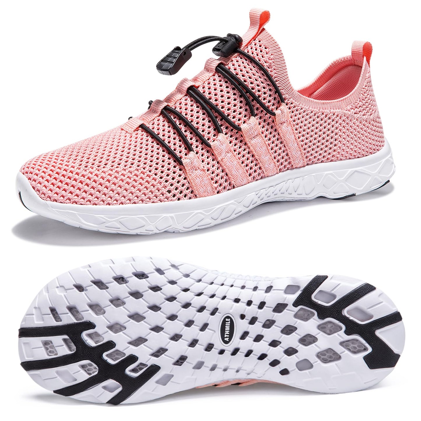 ATHMILE Water Shoes for Men Women Barefoot Hiking Swim River Beach Knit