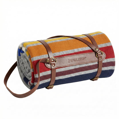 Outdoor Throw Blanket – Leather Carry Strap