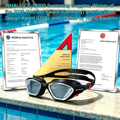 Whale Swim Goggles, HD Anti-Fog Goggles, Unisex | 100% UV Protection | Anti-Fog Design Clear Wide-Angle Underwater View