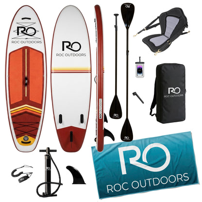 Roc Inflatable Stand Up Paddle Board 10' 6" with Premium SUP Paddle Board Accessories, Wide Stable Design, Non-Slip Comfort Deck for Youth & Adults