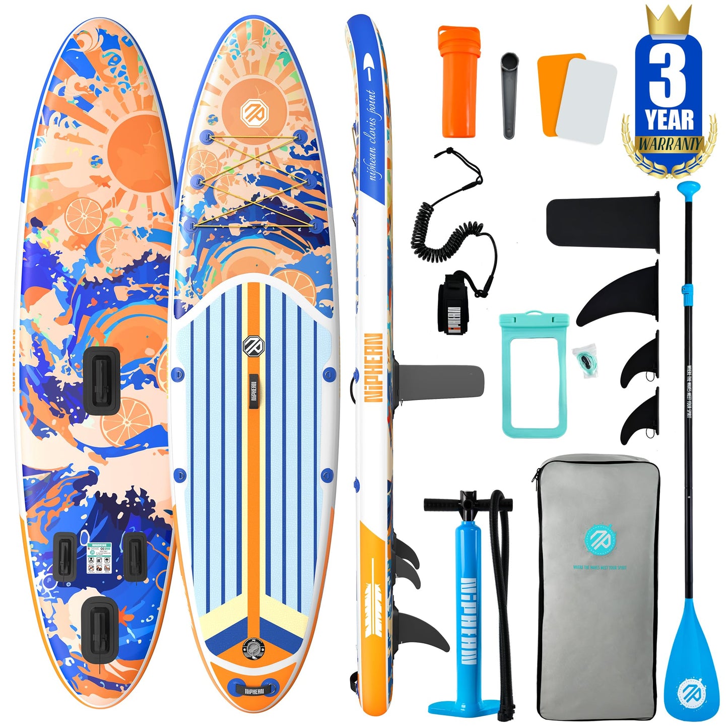 Niphean Inflatable Stand Up Paddle Board with SUP Accessories