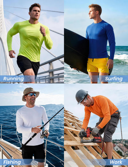 Men's Sun Shirts – Quick-Dry Long Sleeve 7-Pack