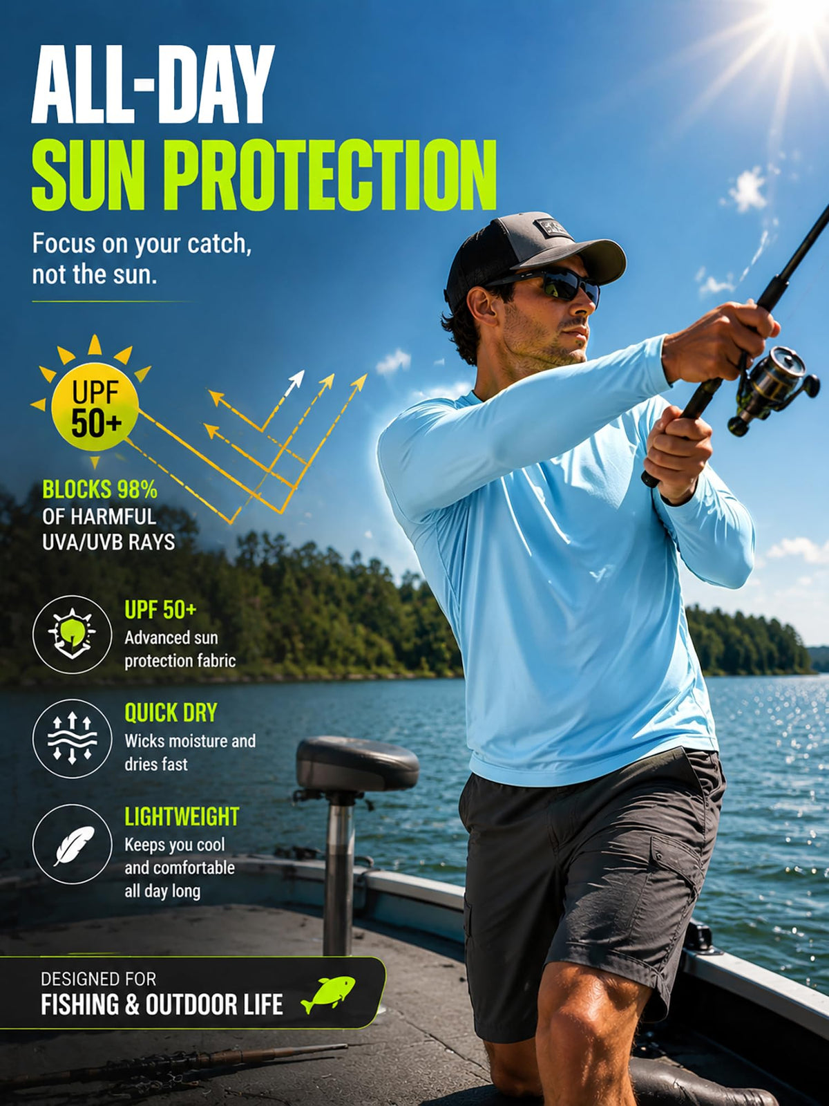Men's UPF 50+ Sun Shirts – Quick-Dry Long Sleeve