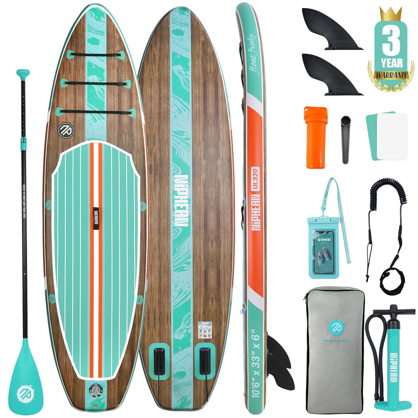 Niphean Inflatable Stand Up Paddle Board with SUP Accessories