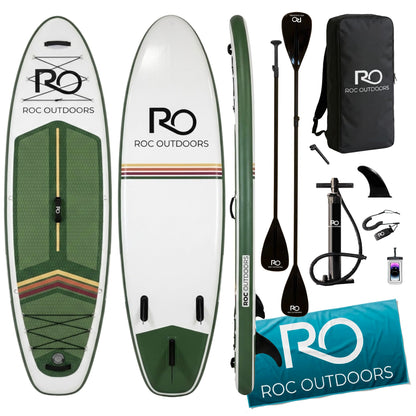 Roc Inflatable Stand Up Paddle Board 10' 6" with Premium SUP Paddle Board Accessories, Wide Stable Design, Non-Slip Comfort Deck for Youth & Adults