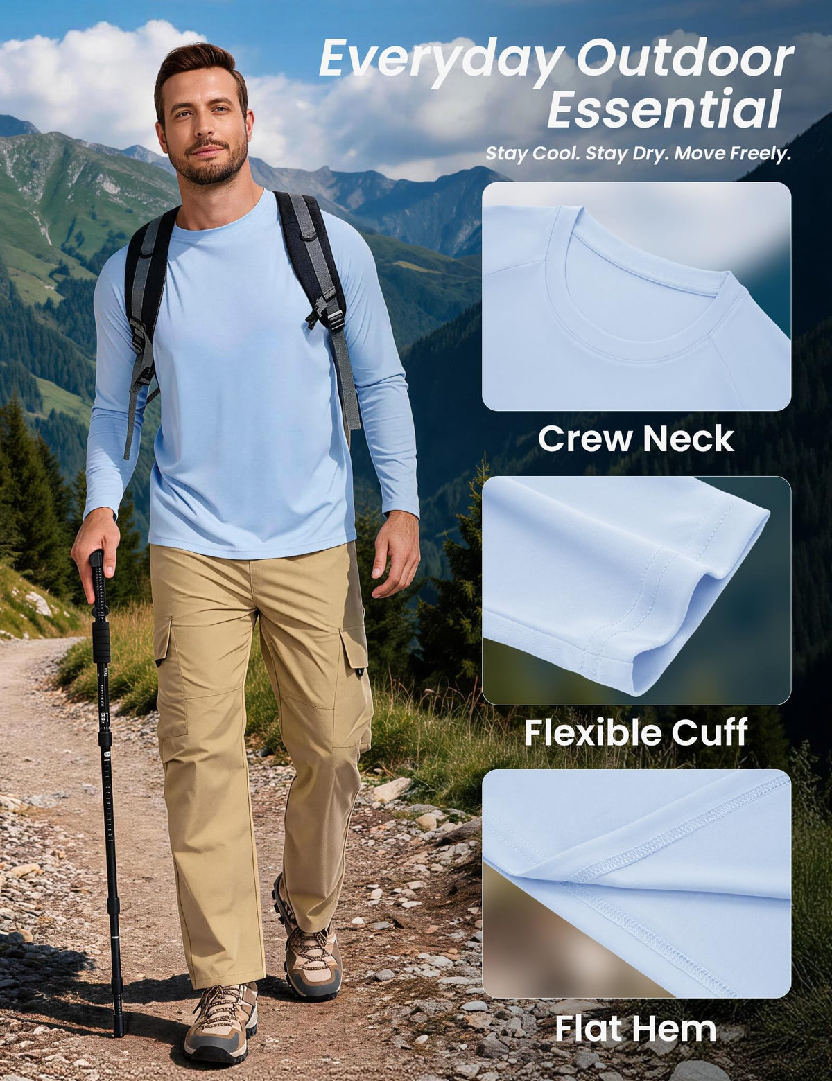 Men's Sun Shirts – Quick-Dry Long Sleeve 7-Pack