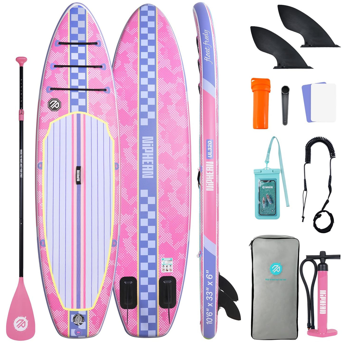 Niphean Inflatable Stand Up Paddle Board with SUP Accessories