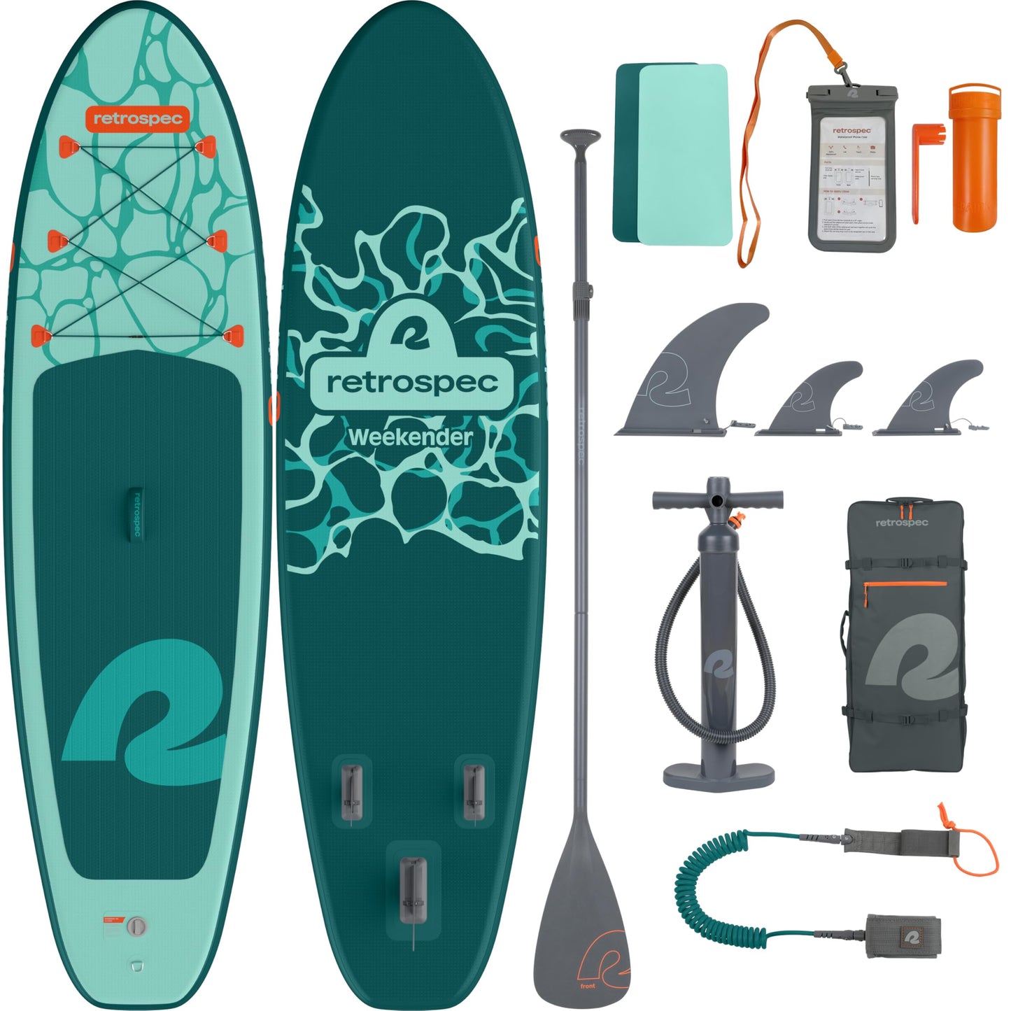 Retrospec Weekender Inflatable Paddle Board 10'6" Stand Up Paddle Board SUP