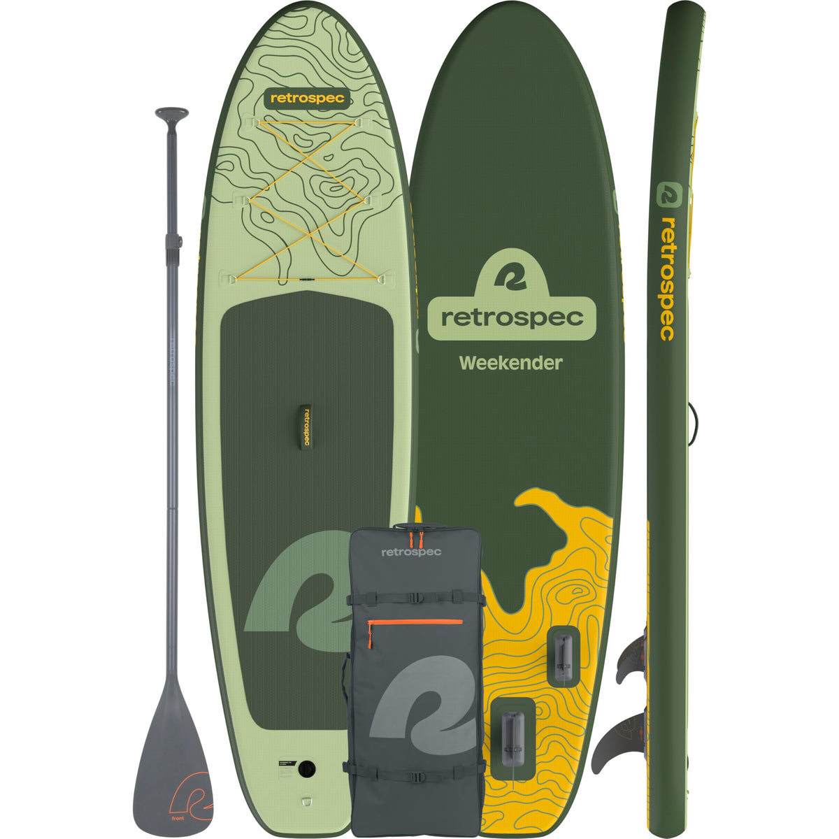 Retrospec Weekender Inflatable Paddle Board 10'6" Stand Up Paddle Board SUP