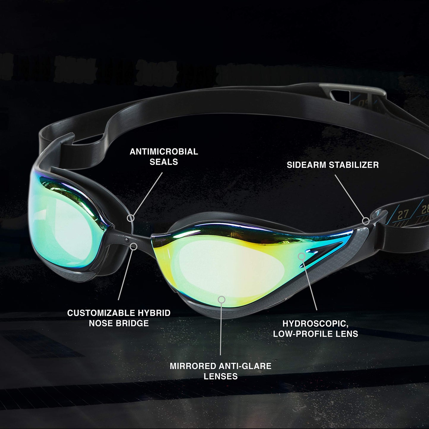 Speedo Unisex Adult Swim Goggles Mirrored Fastskin Pure Focus