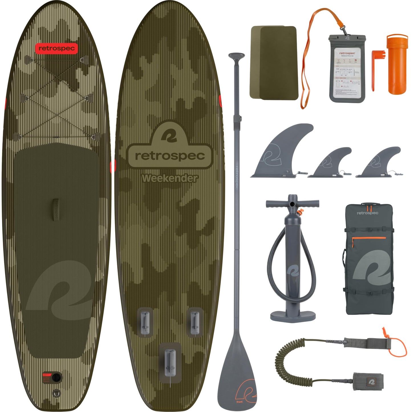 Retrospec Weekender Inflatable Paddle Board 10'6" Stand Up Paddle Board SUP