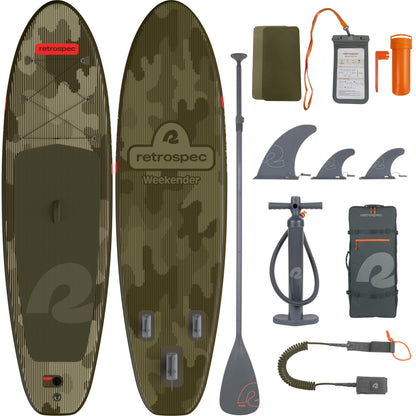 Retrospec Weekender Inflatable Paddle Board 10'6" Stand Up Paddle Board SUP