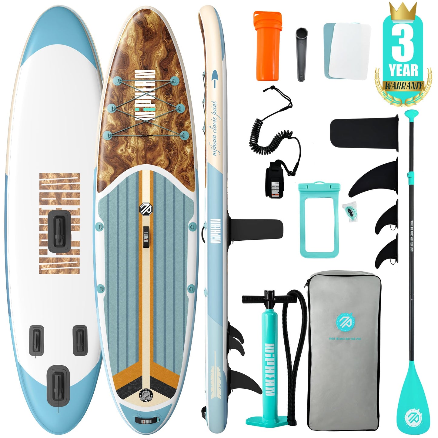 Niphean Inflatable Stand Up Paddle Board with SUP Accessories