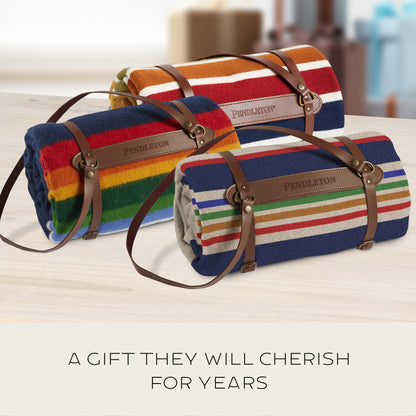 Outdoor Throw Blanket – Leather Carry Strap