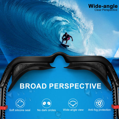 Whale Swim Goggles, HD Anti-Fog Goggles, Unisex | 100% UV Protection | Anti-Fog Design Clear Wide-Angle Underwater View