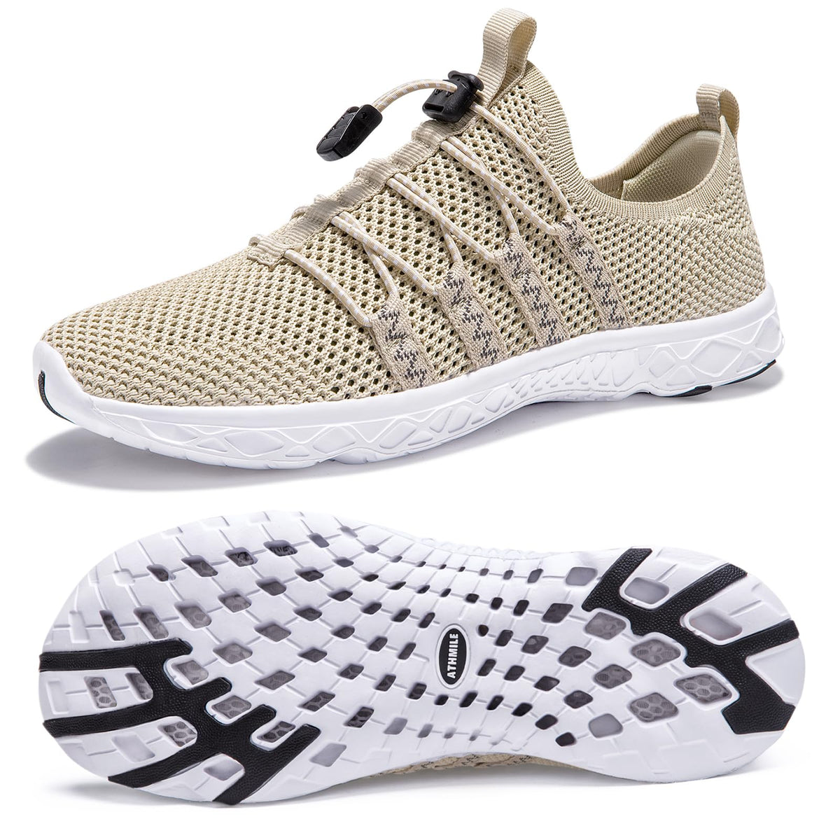 ATHMILE Water Shoes for Men Women Barefoot Hiking Swim River Beach Knit