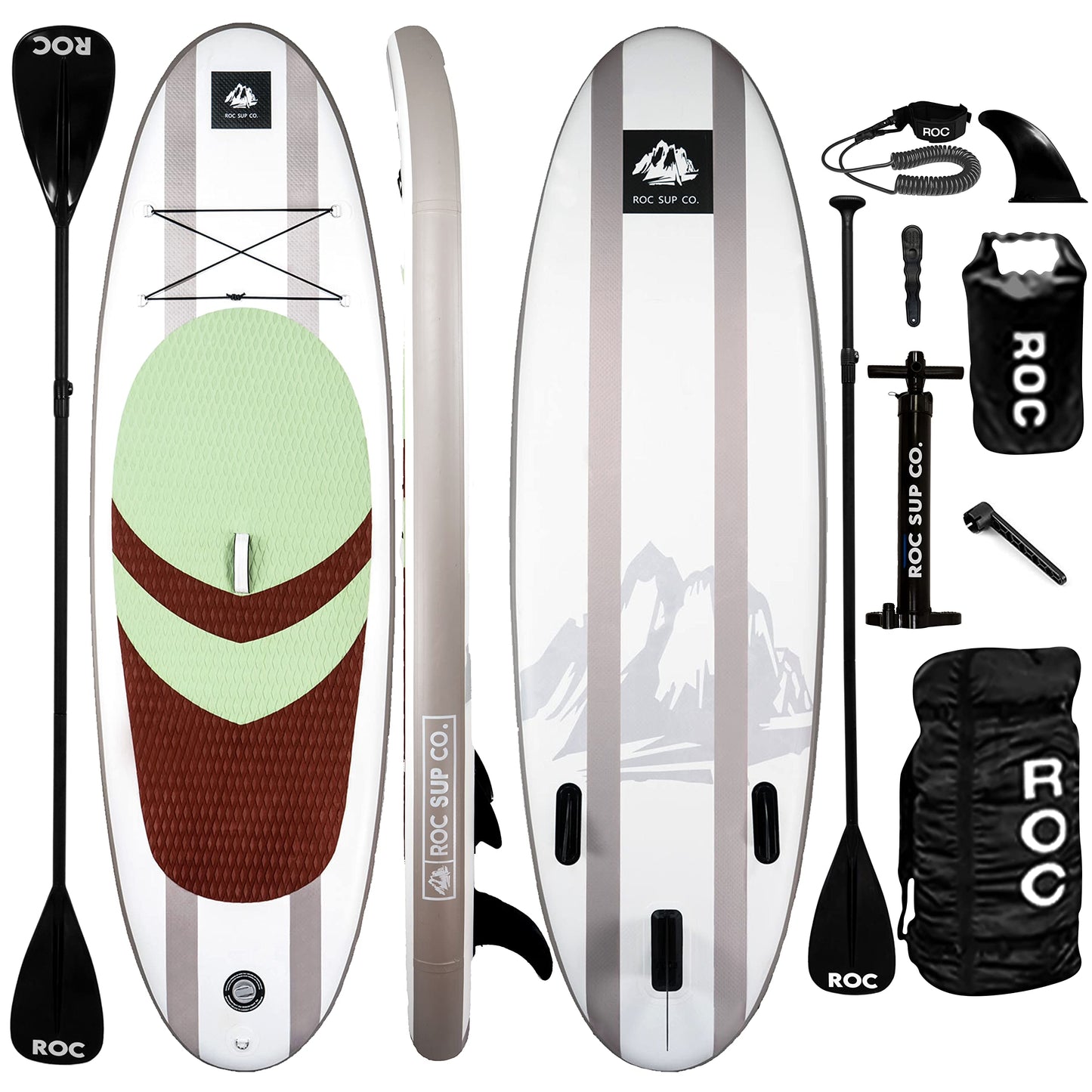 Roc Inflatable Stand Up Paddle Board 10' 6" with Premium SUP Paddle Board Accessories, Wide Stable Design, Non-Slip Comfort Deck for Youth & Adults