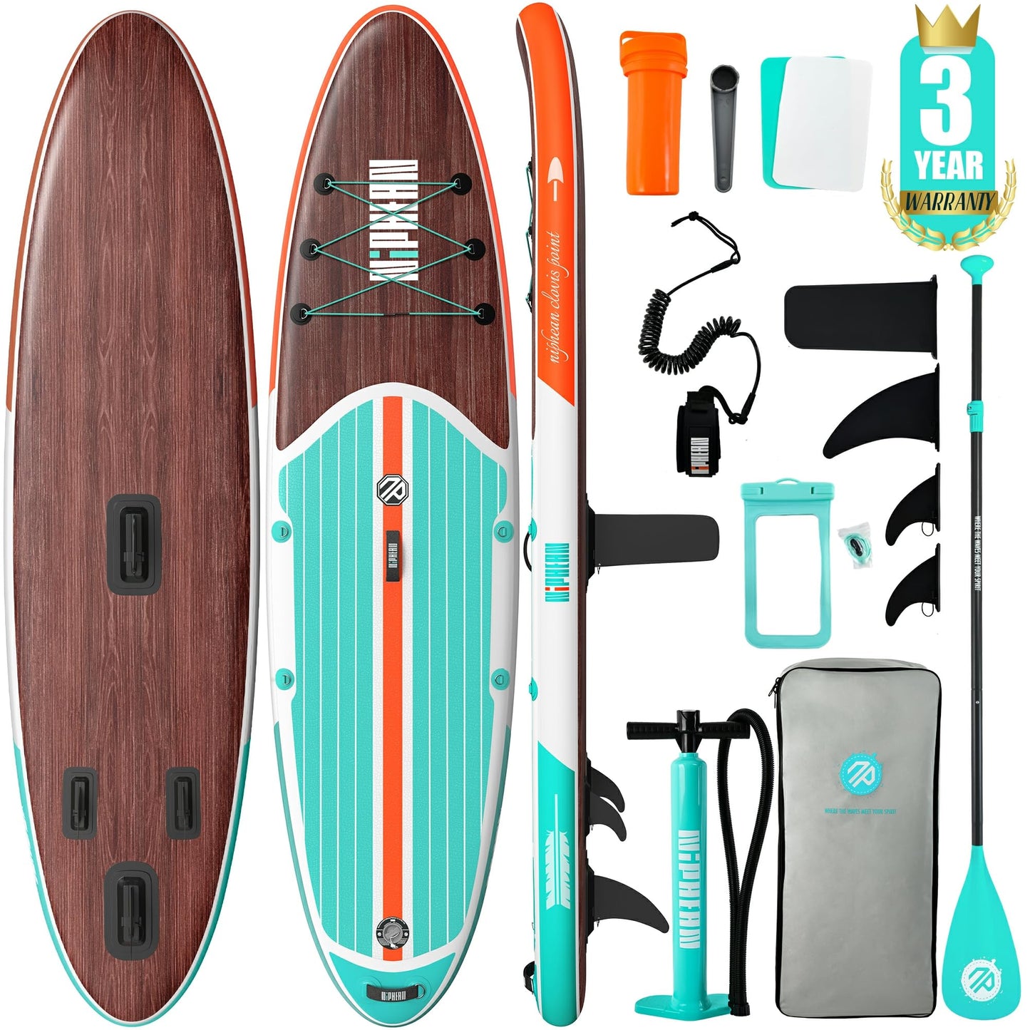 Niphean Inflatable Stand Up Paddle Board with SUP Accessories