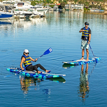 WAVESTORM 9ft6 SUP Kayak Hybrid Stand Up Paddleboard Foam Soft Top SUP for Adults and Kids of All Levels of Paddling Kayak,Blue