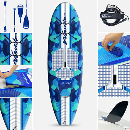 WAVESTORM 9ft6 SUP Kayak Hybrid Stand Up Paddleboard Foam Soft Top SUP for Adults and Kids of All Levels of Paddling Kayak,Blue